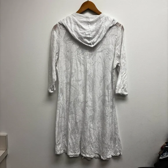 Chalet Long Line Sheer Hooded Floral Cardigan - Picture 7 of 8